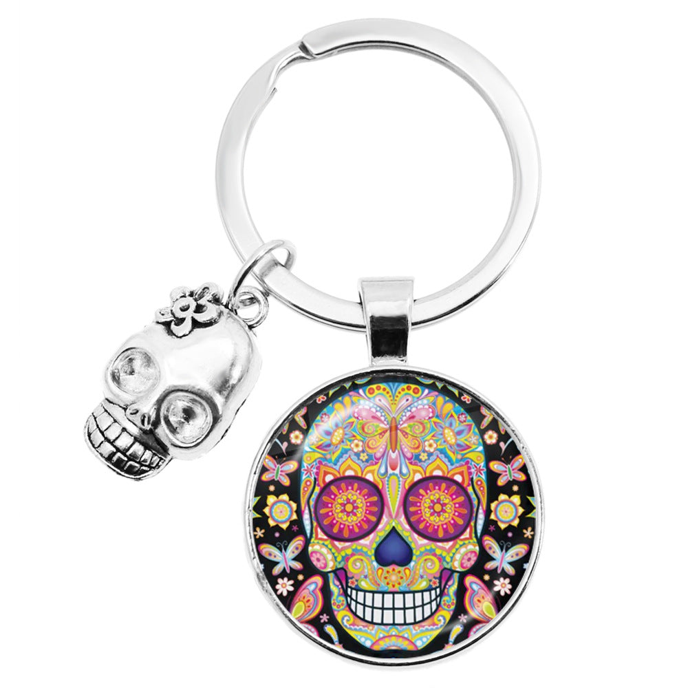 Wholesale Zinc Alloy Mexican Candy Skull Keychain
